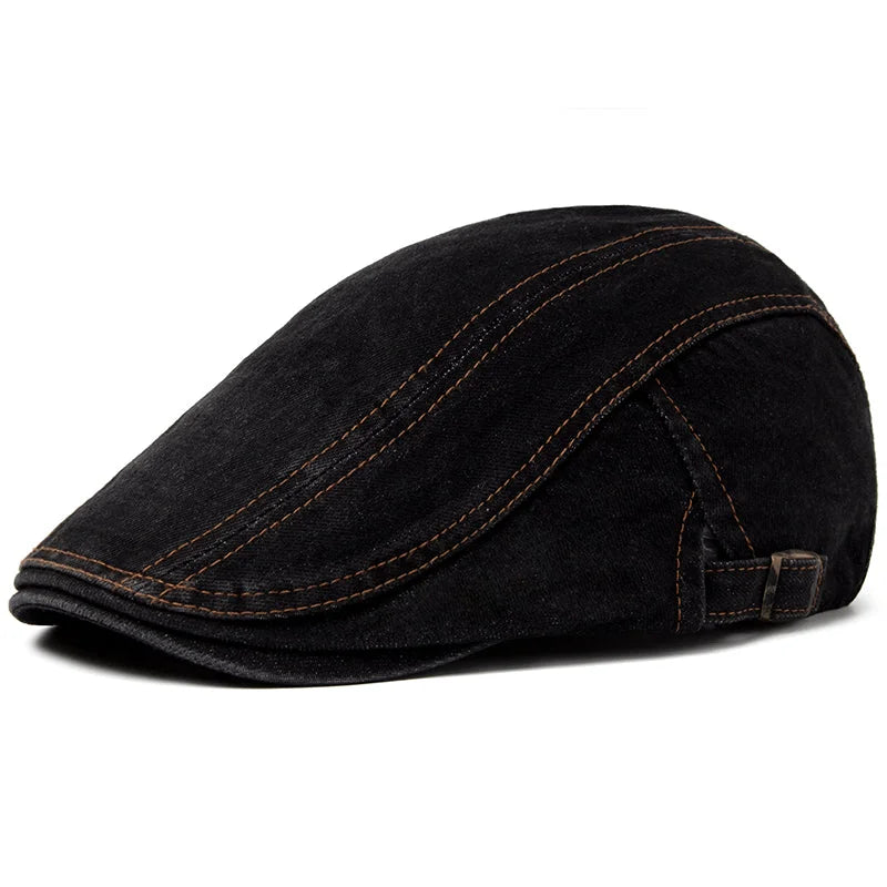 Béret Denim à Surpiqûres