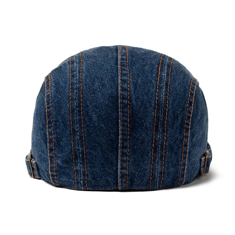 Béret Denim à Surpiqûres