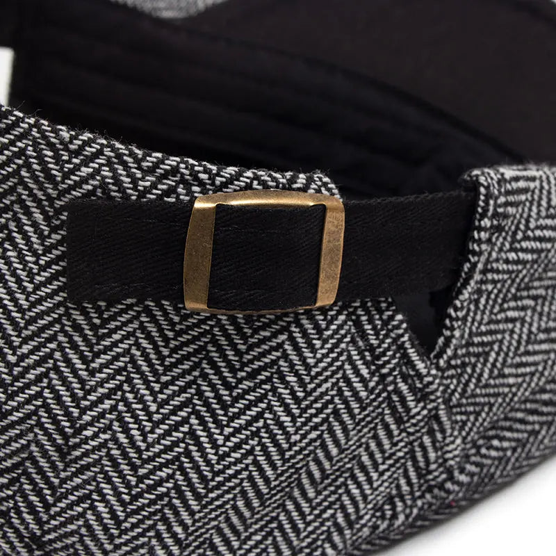 Béret Plat en Laine à Chevrons