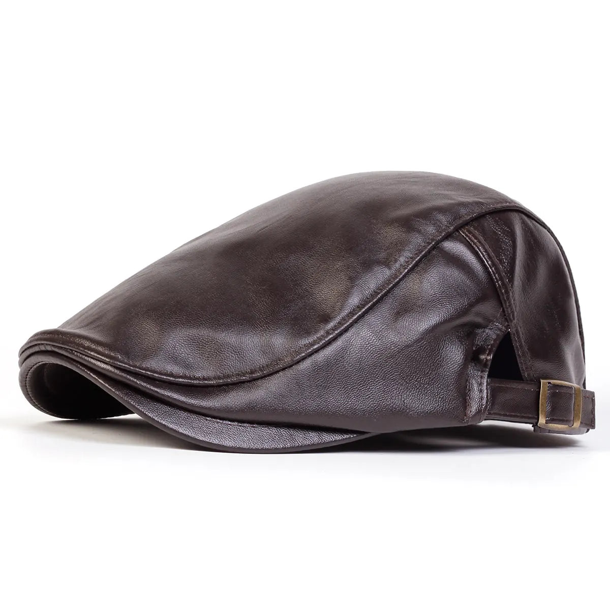 Béret Plat en Cuir