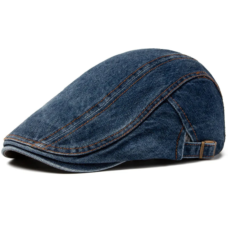 Béret Denim à Surpiqûres