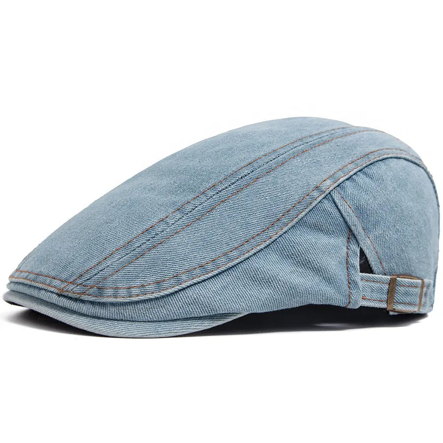 Béret Denim à Surpiqûres