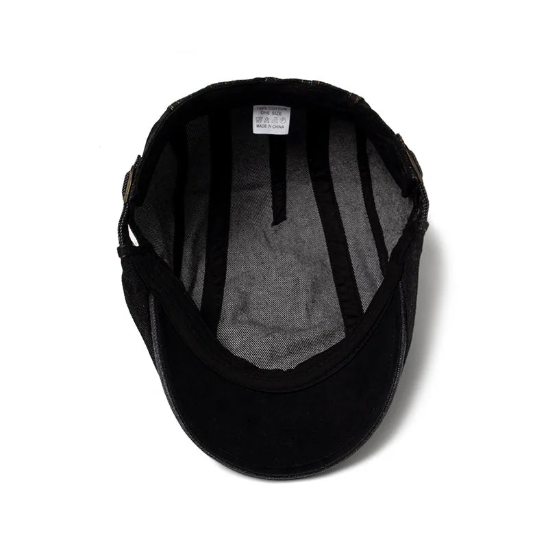 Béret Denim à Surpiqûres