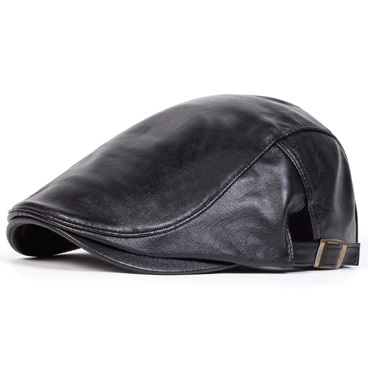 Béret Plat en Cuir