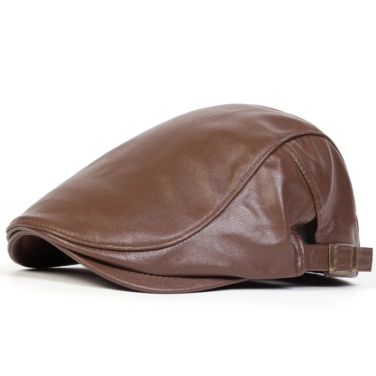 Béret Plat en Cuir