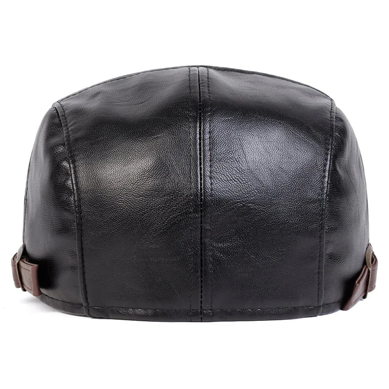 Béret Plat en Cuir