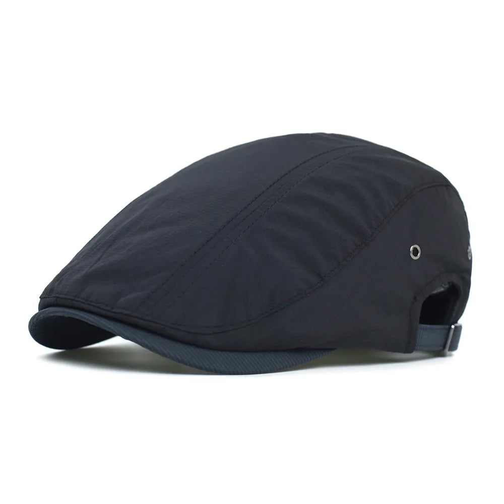 Béret en Coton à Fines Rayures