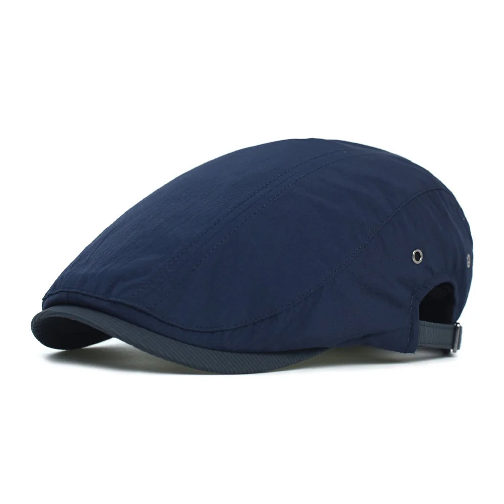 Béret en Coton à Fines Rayures